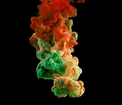 Ink in water. Abstract background. . Ink swirling in water.  Ink in water iso Stock Photos