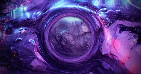 Ink water burst fantasy cloud purple paint flow Stock Footage 196159144