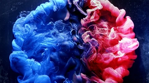Ink water explosion harmony balance blue pink Stock Footage 115105903