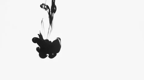 Ink In Water On A White Background Video stock 51876646