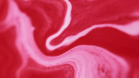 Ink wave liquid marble texture red white dye spill Video stock 286178463