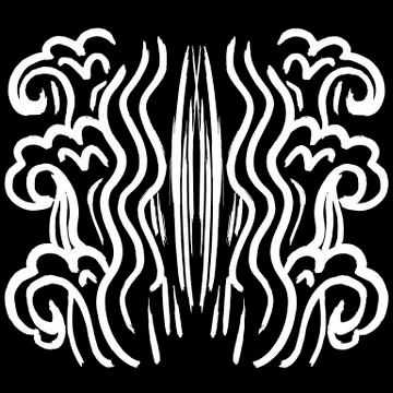 Ink wavy texture. Dry brush sea pattern. Ocean waves painting background. Vector Stock Illustration