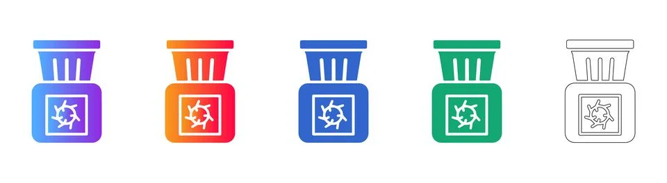 Ink Well Icon Set in Gradient and Outline Styles Ilustração Stock