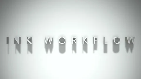 Ink workflow 3D title animation white text on a white background Stock Footage 299376409