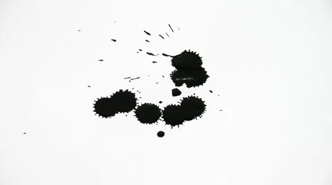 Inkblot on paper Stock Footage 32255237