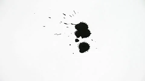 Inkblot on paper Stock Footage 32255576