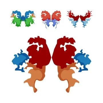 Inkblot perception test for psychological evaluation 스톡 일러스트