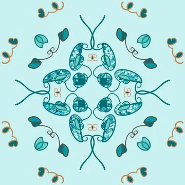 Inked Doodles On Blue Stock Illustration