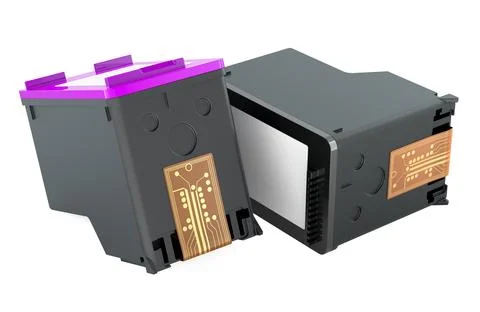 Inkjet Cartridges, 3D rendering Stock Illustration