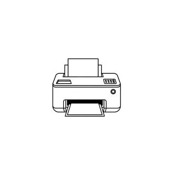 Inkjet desktop printer graphic for home office Stock Illustration
