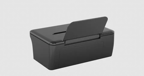 Inkjet multifunction printer MFP. Inkjet Computer Printer rotation animatio.. Stock Footage 321245652