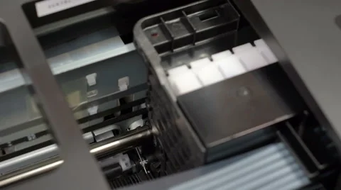 Inkjet printer head in action Stock Footage 60233046
