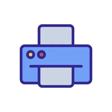 The inkjet printer icon vector outline illustration Stock Illustration