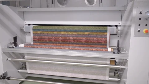 Inkjet Printer - Printing On Fabric- Textile Industry. Stock Footage 89538305