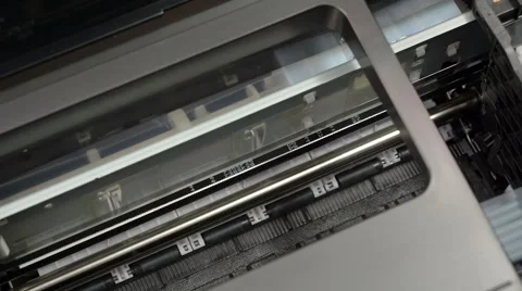 Inkjet printer starts and stops printing Stock Footage 60233074