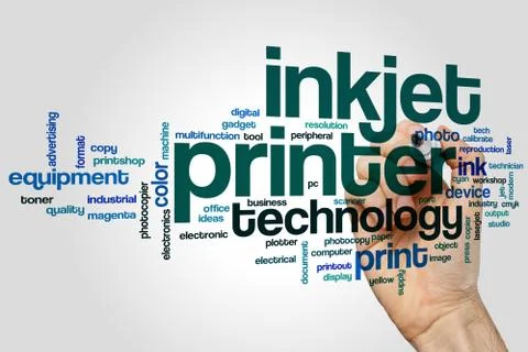 Inkjet printer word cloud Foto stock