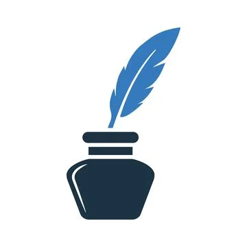 Inkpot, ink icon. Simple editable vector design isolated on a white backgroun Stock Illustration