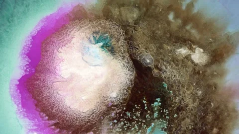 Inkscape texture. Teal ochre white ochre pink colorful abstract background Stock Footage 148995158