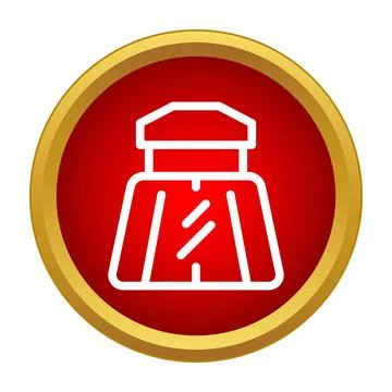 Inkwell or perfume bottle vector icon on red circle 스톡 일러스트