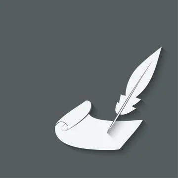 Inkwell pen design element Stock Illustration