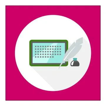 Inkwell, quill and tablet computer Stock-Illustration