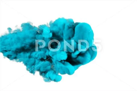 Inky blue cloud moves in slow motion under the water 3d illustration Stock Illustration