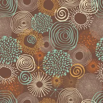 Inky circles in seamless pattern Stock Illustration
