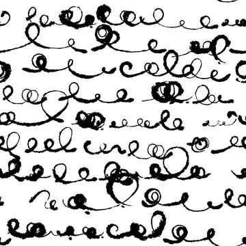 Inky Curly Lines Pattern on Blotting Paper Stock Illustration