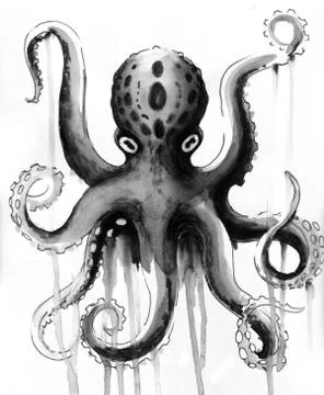 Inky octopus Stock Illustration
