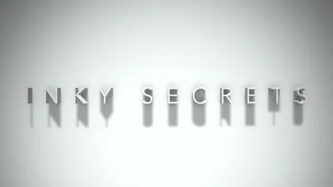 Inky secrets 3D title animation white text on a white background Stock Footage 299749519