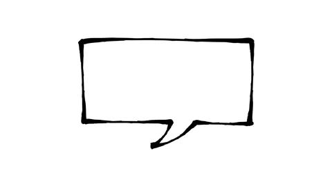 Inky speech bubble doodle, stop motion animation on a white background Stock Footage 151739008