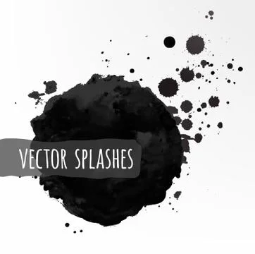 Inky vector splashes Stock Illustration