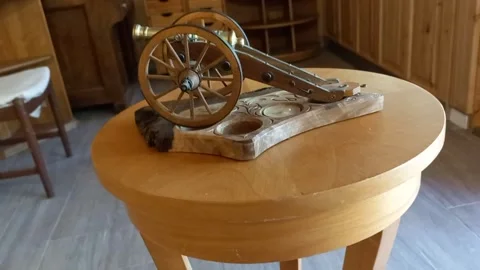 Inlay Miniature Cannon Pull Out Private Interior Stock Footage 341768624