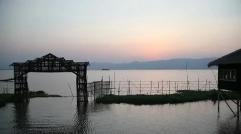 Inle lake sunset 스톡 동영상 11086618