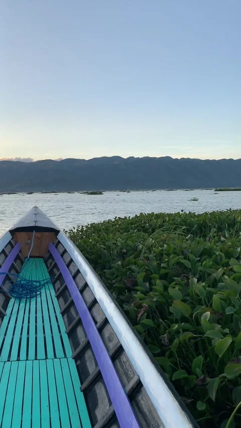 Inle Lake at sunset Vídeo Stock 343754809