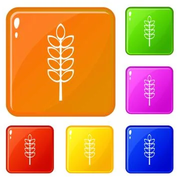 Inlet spike icons set vector color Stock Illustration