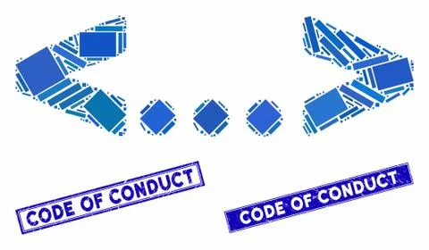 Inline Code Mosaic and Scratched Rectangle Watermarks Stock Illustration
