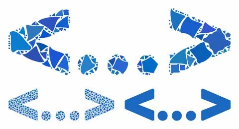 Inline code Mosaic Icon of Bumpy Items Stock Illustration