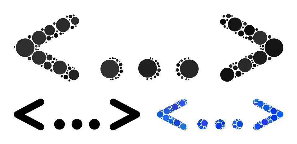 Inline code Mosaic Icon of Round Dots Stock Illustration