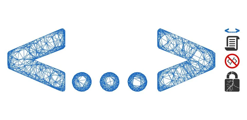 Inline Code Web Vector Mesh Illustration Stock Illustration