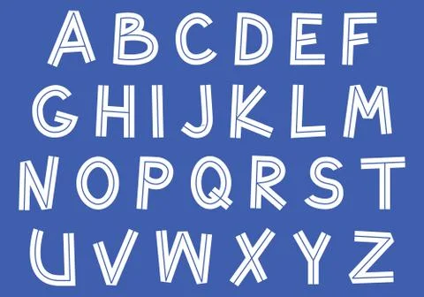 Inline doodle sans serif font 스톡 일러스트
