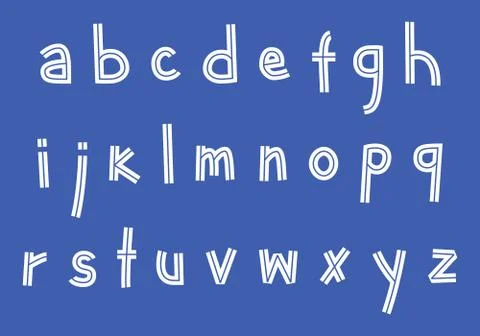 Inline doodle sans serif font 스톡 일러스트