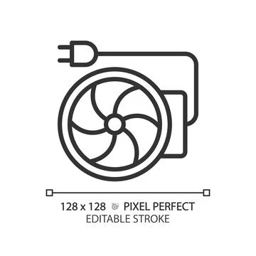 Inline duct fan linear icon Stock Illustration