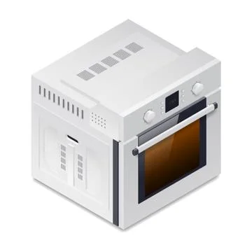 Inline oven detailed isometric icon Stock Illustration