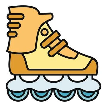 Inline roller blade skate sport activity element Stock Illustration