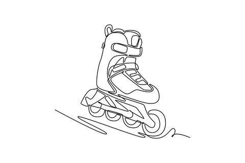 Inline roller skate boot, detailing tight buckles, sturdy ankle support Stock-Illustration