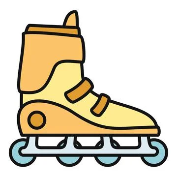 Inline roller skate boot with wheels icon Stock Illustration