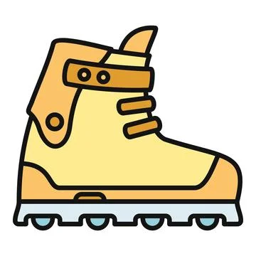 Inline roller skate sporting equipment activity icon Stock Illustration