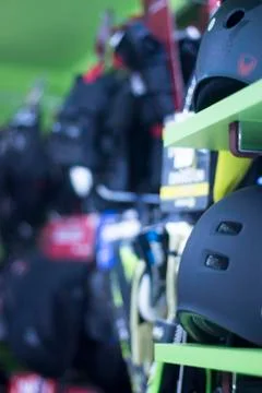 Inline roller skates helmet Stock Photos