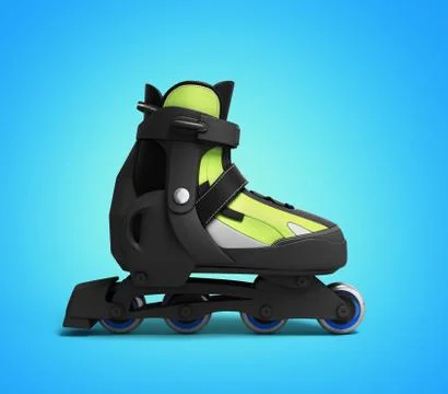 Inline rollers skates 3d render on gradient background Stock Illustration